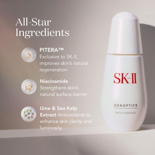 SK-II GenOptics Spot Essence helps to remove dark spots caused by the sun to brighten your skin slide2